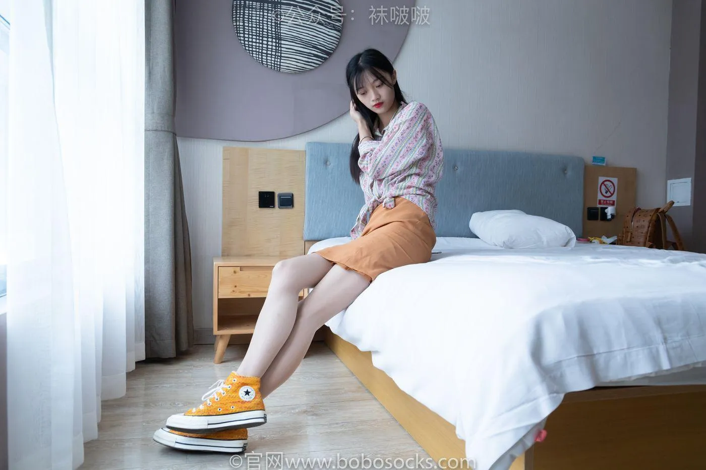 [BoBoSocks袜啵啵]NO.008 涵涵-帆布鞋、白色短棉袜、肉丝 [139P]插图5